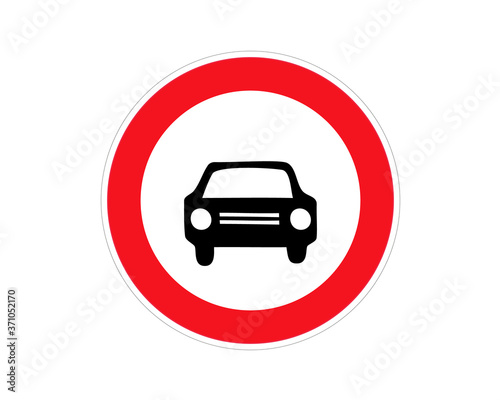prohibition sign no parking, no car, attention on the road, traffic sign, vector image