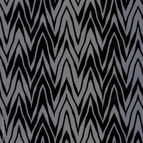 Full Seamless Vertical Zigzag Texture Pattern. Monochrome Vector. Dress Fabric Print. Design for Textile and Home Decoration. 
