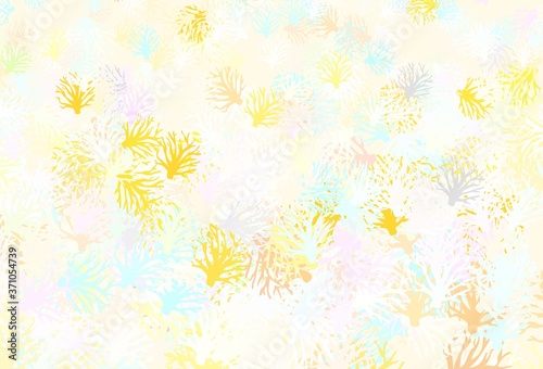 Light Multicolor vector abstract pattern with leaves. © smaria2015