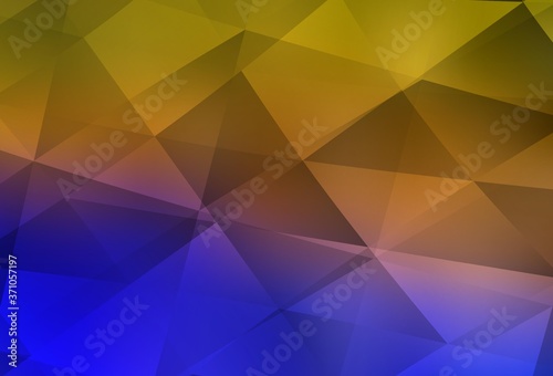 Light Blue, Yellow vector gradient triangles template.