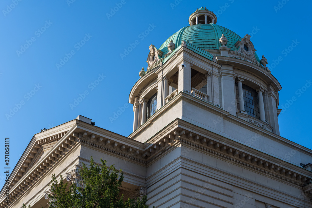 Summer House of the National Assembly of the Republic of Serbia (Skupstina) in the center of city of Belgrade, Serbia, Europe. Construction lasted until 1936. Summer House of the National Assembly of the Republic of Serbia (Skupstina) in the center of city of Belgrade, Serbia, Europe. Construction lasted until 1936.