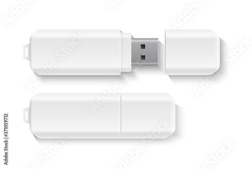 Vector realistic flash drive data storage mockup