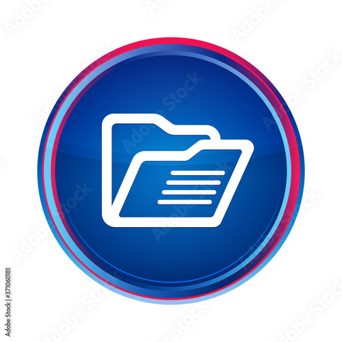 Folder icon silky blue round button aqua design illustration