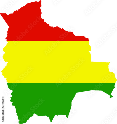 map of bolivia with flag