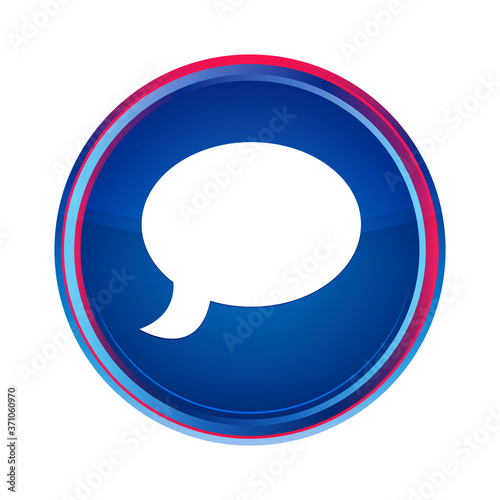 Chat icon silky blue round button aqua design illustration