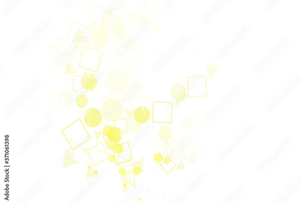 Light Yellow vector backdrop with lines, circles, rhombus.