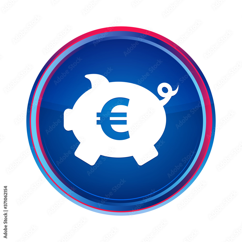 Piggy bank euro sign icon silky blue round button aqua design illustration Piggy bank euro sign icon silky blue round button aqua design illustration