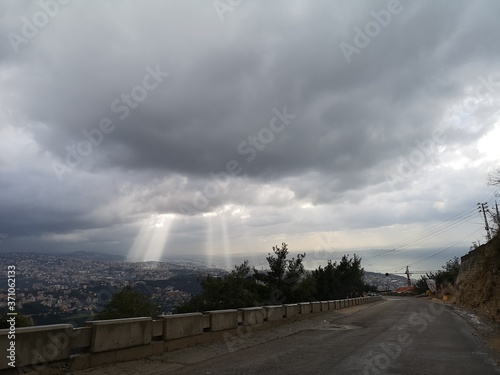 Sunbean over Jounieh bay