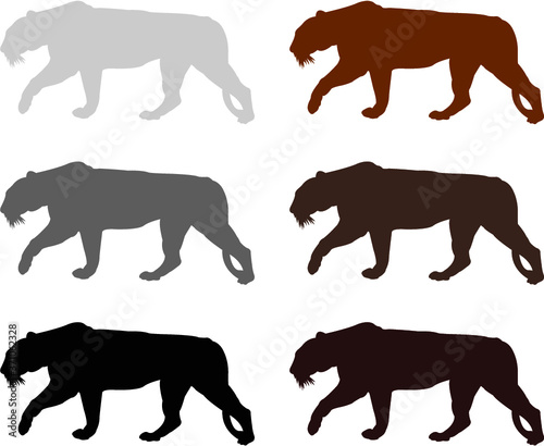 tiger silhouettes vector