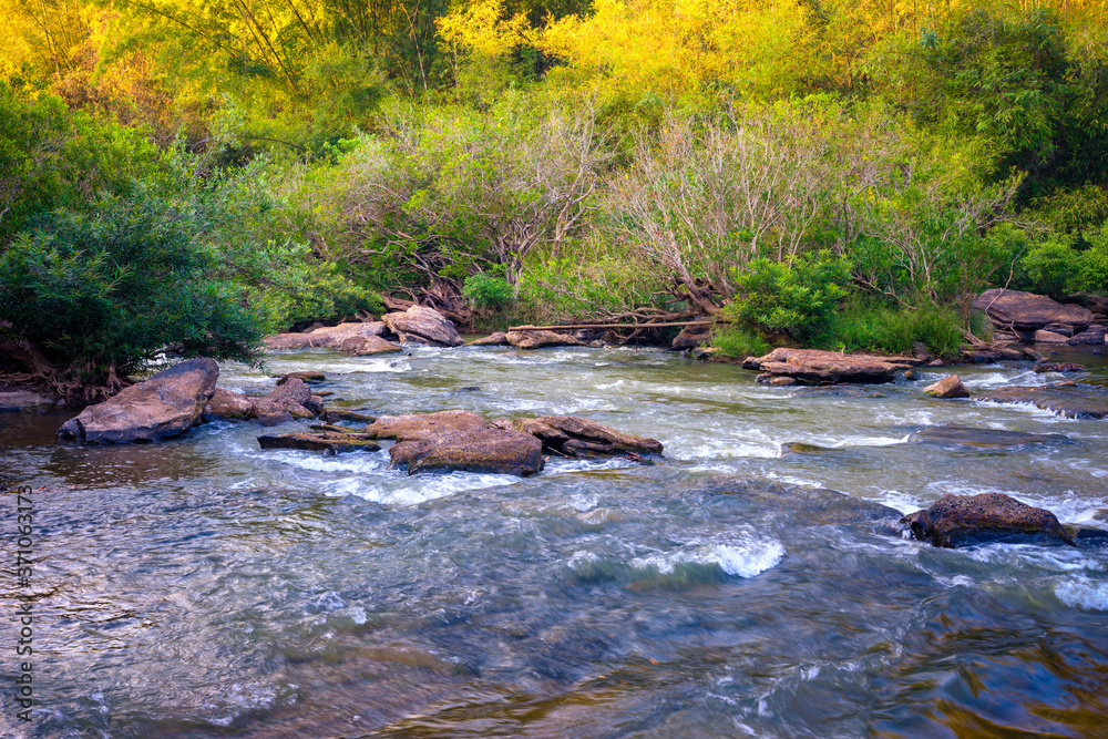 Small river flow through the forest, beautiful view of Khek river in Thung Salaeng Luang National Park, Phitsanulok, Thailand Small river flow through the forest, beautiful view of Khek river in Thung Salaeng Luang National Park, Phitsanulok, Thailand