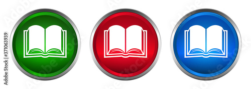 Book icon supreme round button set design illustration