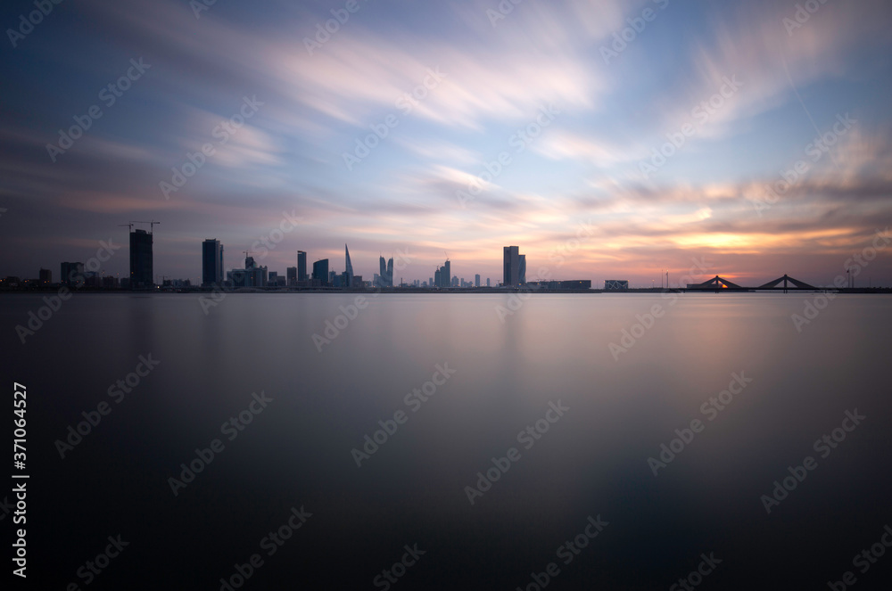 Bahrain skyline during sunset, Bahrain