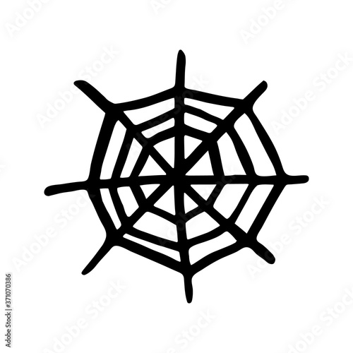 Vector halloween spider web clipart. Funny, cute illustration for seasonal design, textile, decoration kids playroom or greeting card. Hand drawn prints and doodle.