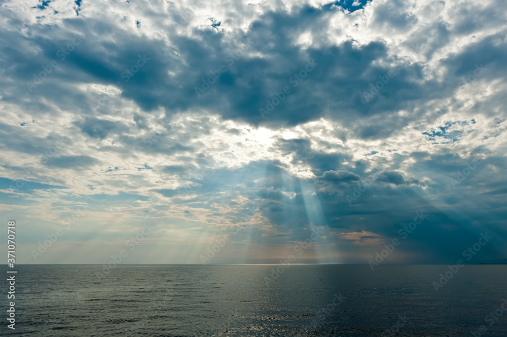 Ionian seascape with sunny beams