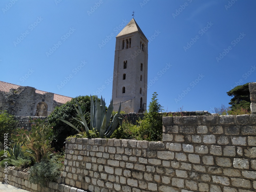 View on main cathedral in city Rab, Croatia