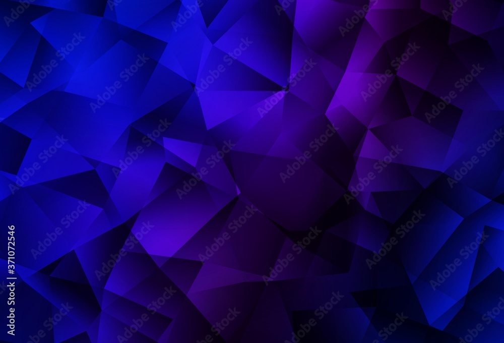 Dark Pink, Blue vector triangle mosaic background.