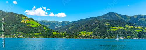 Lake Zell  German  Zeller See  and mountains on the backround. Zell am See  Austrian Alps  Austria