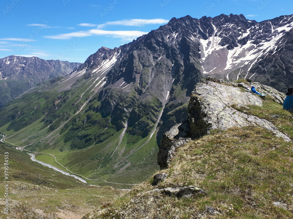 Ötztaler Alpen, Tirol, Österreich: Taschachtal, Blick zur Hohen Geige Stock  Photo | Adobe Stock