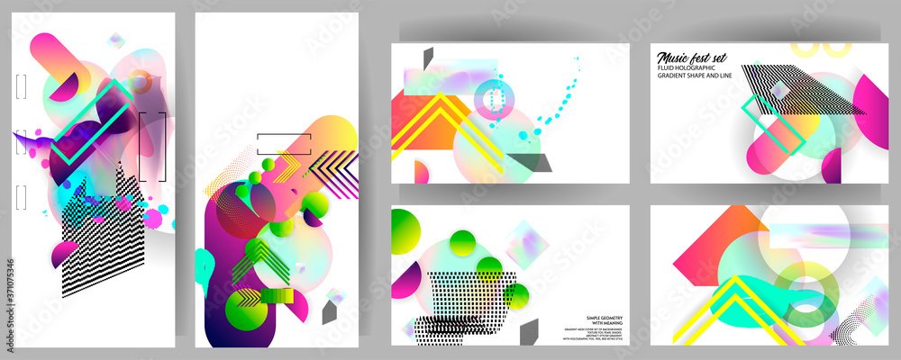 Modern abstract covers set texture foil pearl shades. Cool gradient shapes composition, vector covers design eps 10