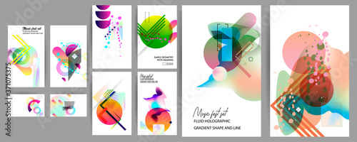 Modern abstract covers set texture foil pearl shades. Cool gradient shapes composition, vector covers design eps 10