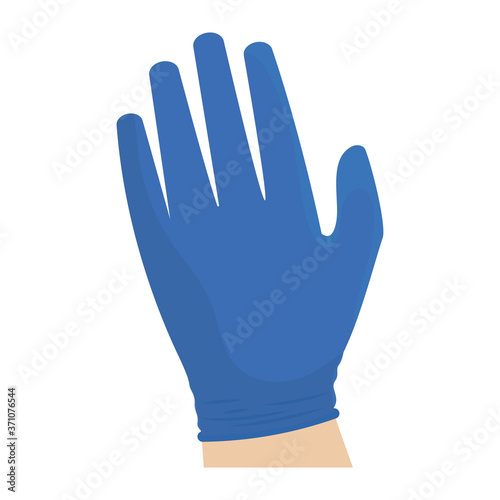 Hand with a disposables gloves