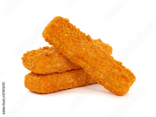 Canvas Print Fish fingers or fish sticks isolated on white
