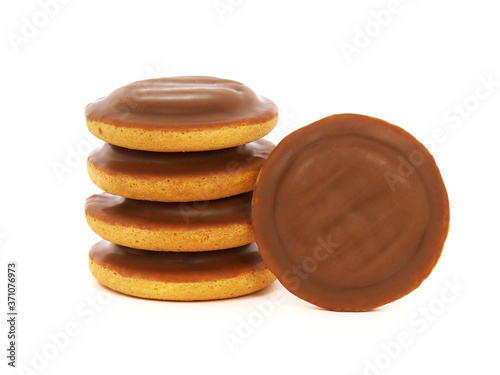 Jaffa cakes, chocolate coated cookies filled with jam