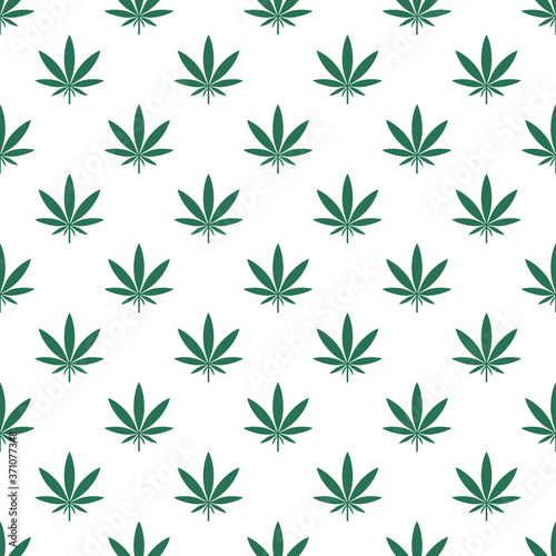 Marijuana Leaf (Cannabis Indica) Green Pattern