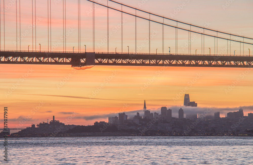 Obraz premium San Francisco Skyline in the Evening