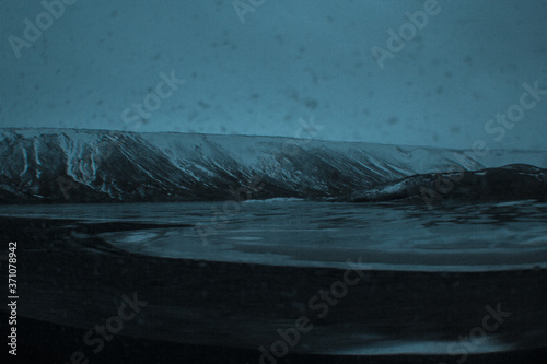 Iceland blue road winter snow