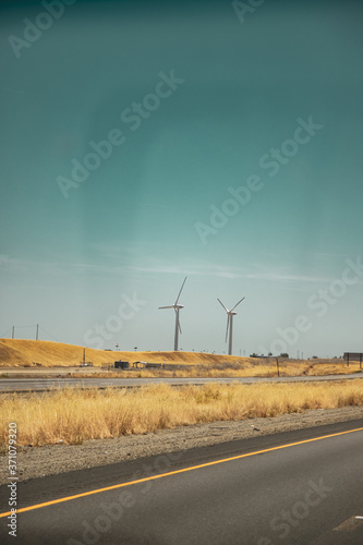 wind turbines in the desert