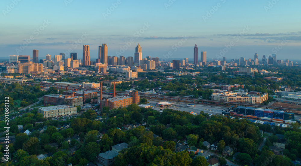 Downtown Atlanta,  Aerial View From the South East, 2020