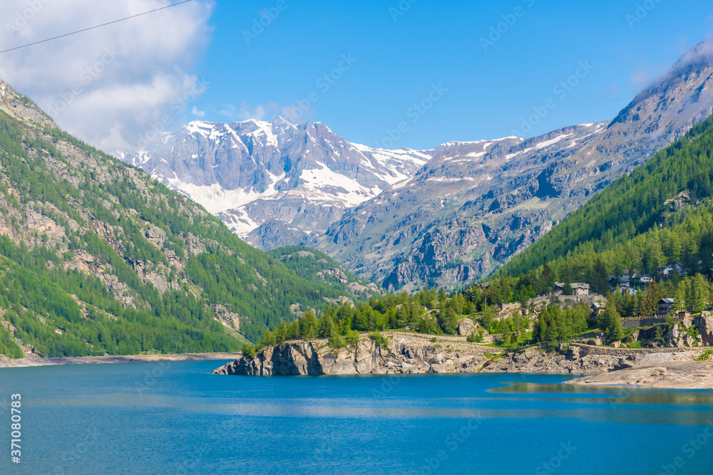 Lake of Ceresole, Gran Paradiso National Park in Piedmont, Italy