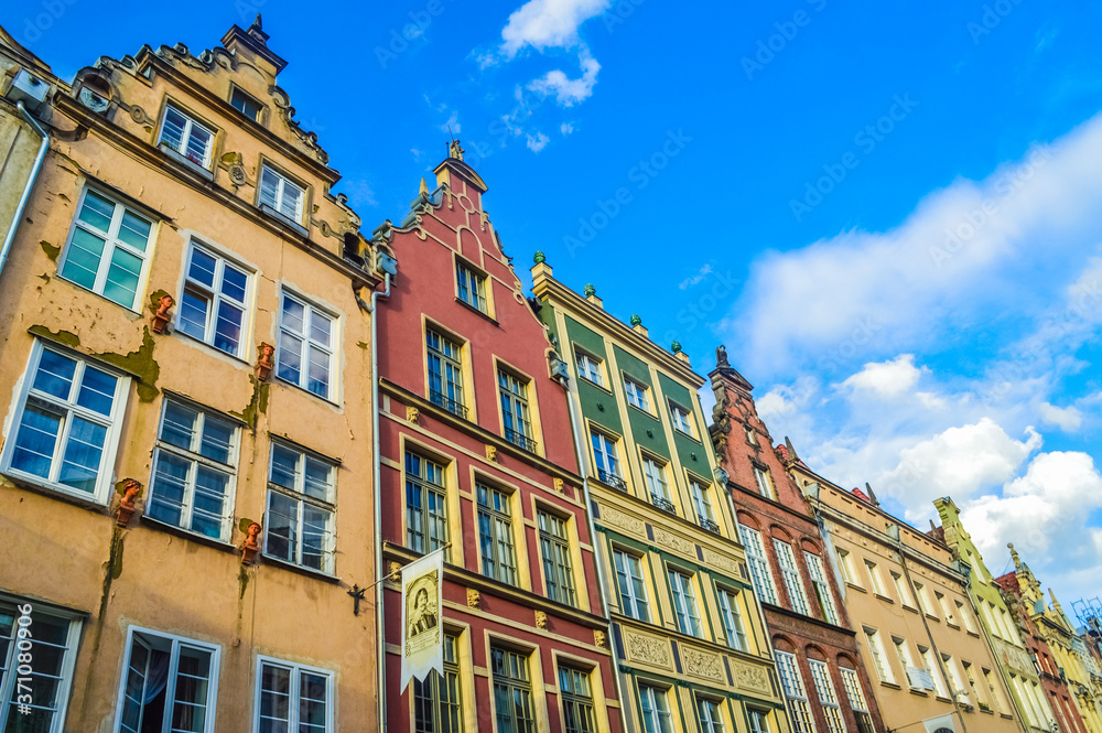 GDANSK, POLAND, SEPTEMBER 02 2018: Colorful houses in Gdansk
