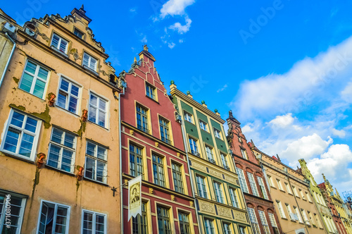 GDANSK, POLAND, SEPTEMBER 02 2018: Colorful houses in Gdansk