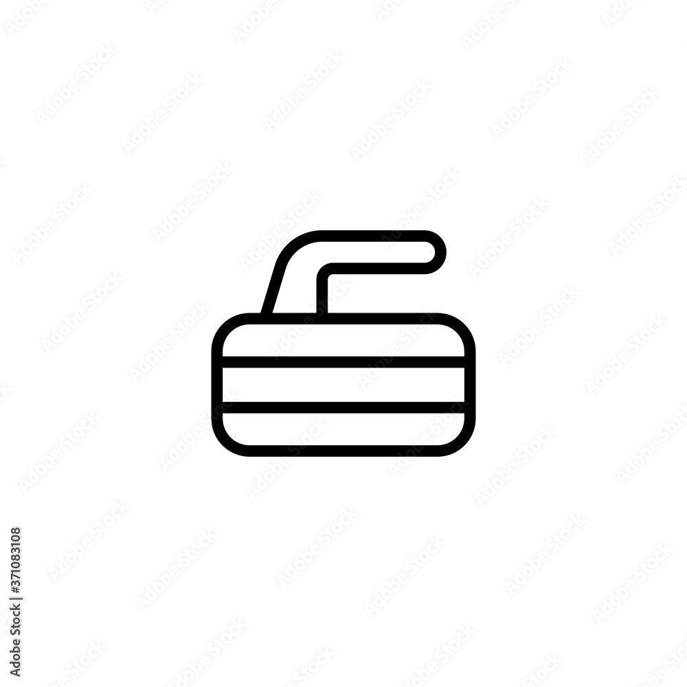 Curling icon in black line style icon, style isolated on white background Curling icon in black line style icon, style isolated on white background