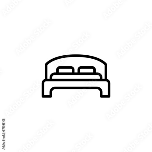 Front Bed icon in black line style icon, style isolated on white background