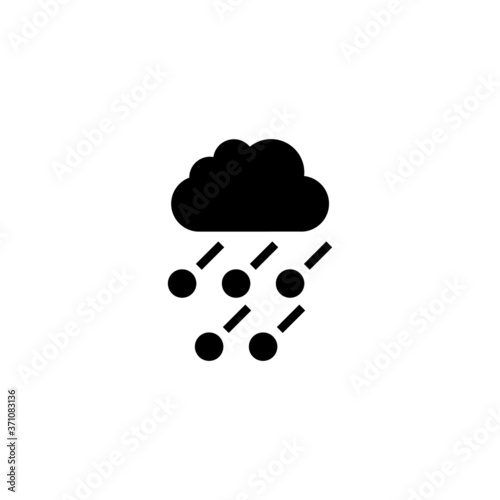 Sleet icon in black flat glyph, filled style isolated on white background