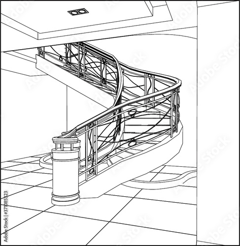 Spiral Staircases Constructions Vector