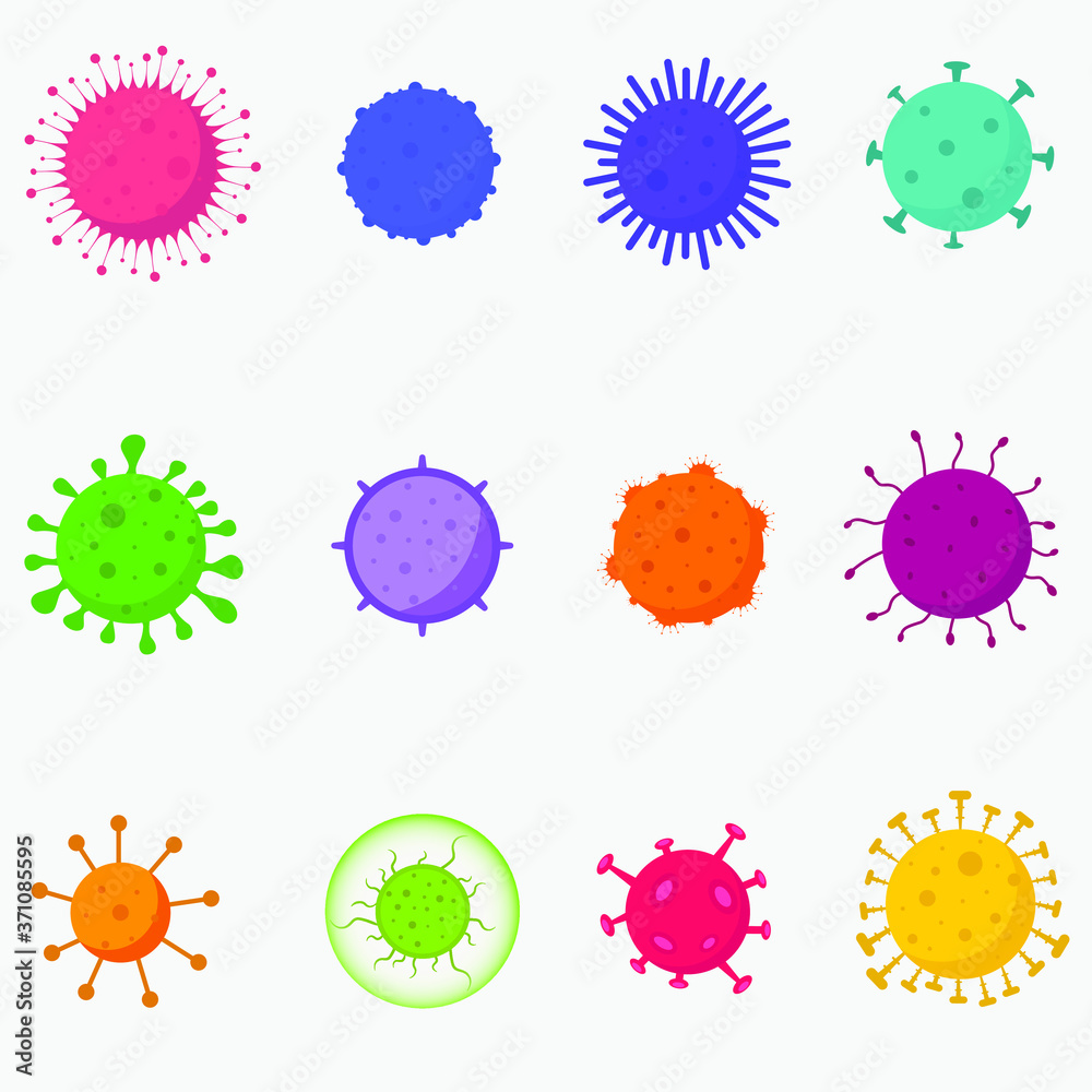 set of virus illustration set of virus illustration