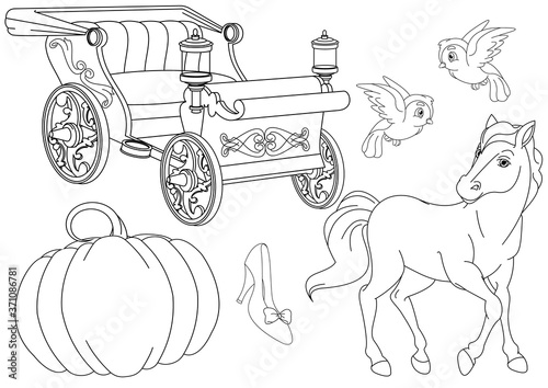 Fairytale Set Coloring Book Page
