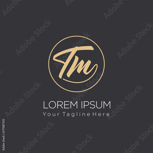 Initial letter logo TM, MT, logo template, with circle shape