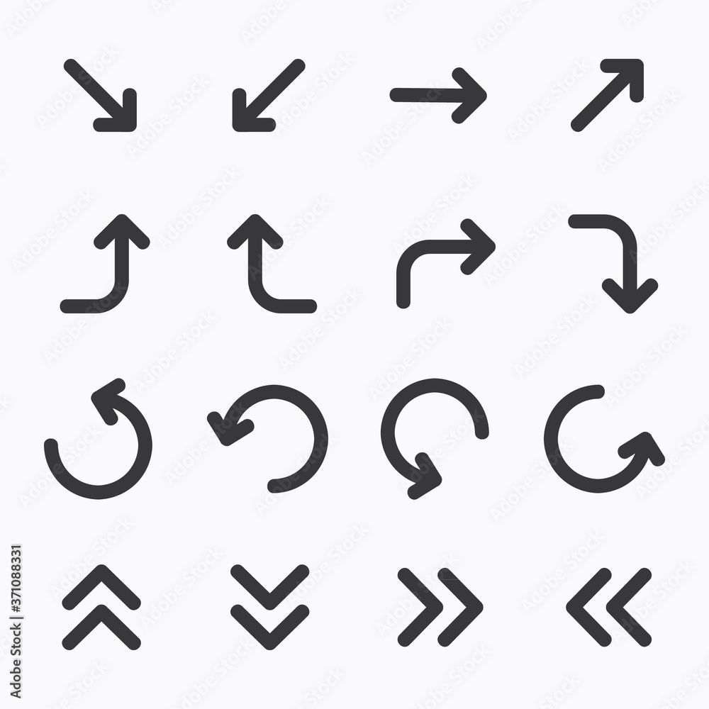  Flat arrow vector logo collection