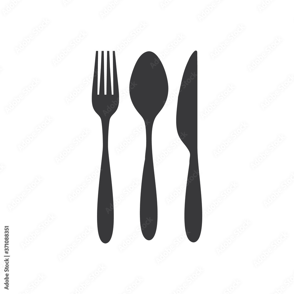 Fork, spoon and knife icon logo Fork, spoon and knife icon logo