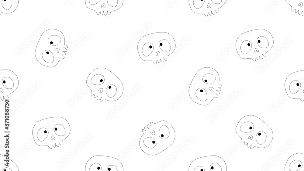 Skull seamless cartoon on white background , illustration concept Skull seamless cartoon on white background , illustration concept