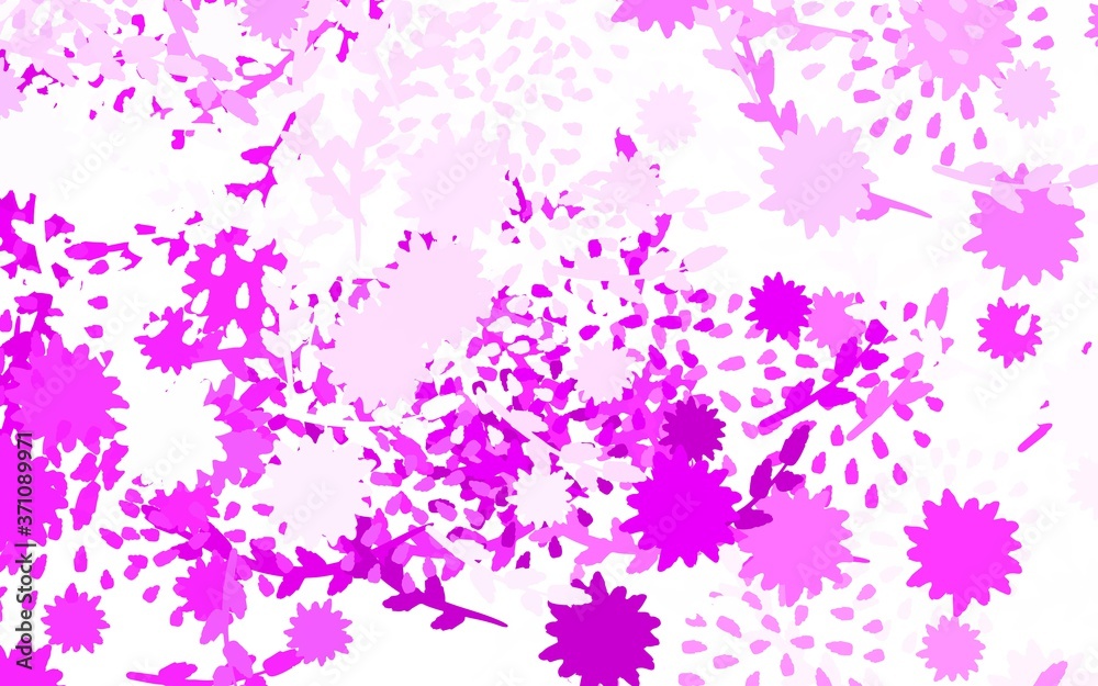 Light Multicolor vector doodle pattern with flowers, roses.