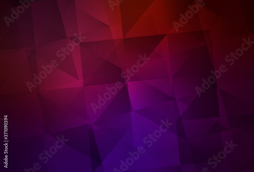 Dark Pink, Yellow vector shining triangular background.