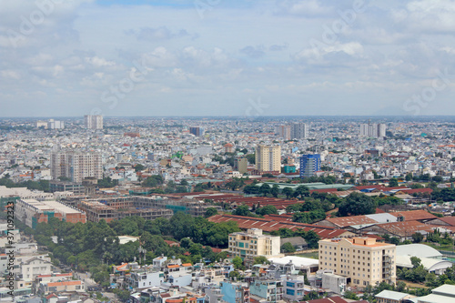 View of Ho Chi Minh city from the airplane's window © Crystaltmc