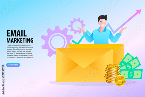 businessman with email symbol