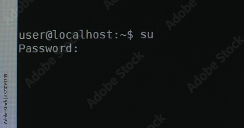 Administrative access login failure - text terminal of a server or computer.
